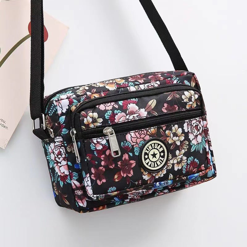 Women's Oxford Stall Large Capacity Leisure Flower Crossbody Bags