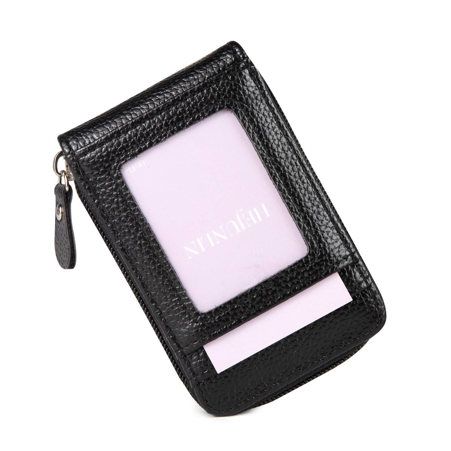 Women's Vertical Lychee Pattern Mini Swiping Multiple Card Holder