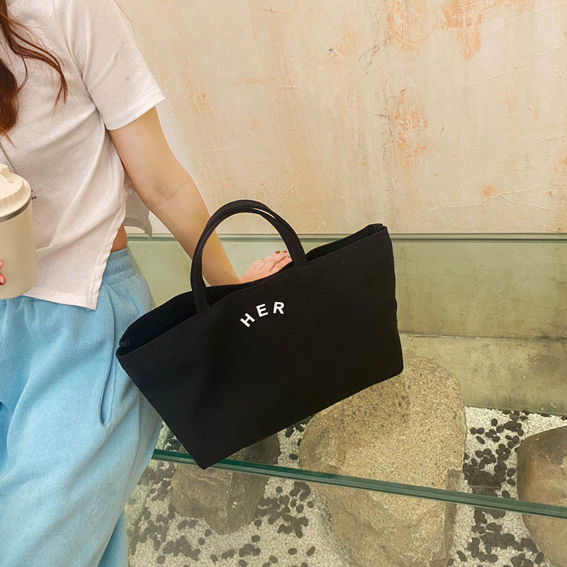 Women's Korean Versatile Large Capacity Canvas Art Shoulder Bags