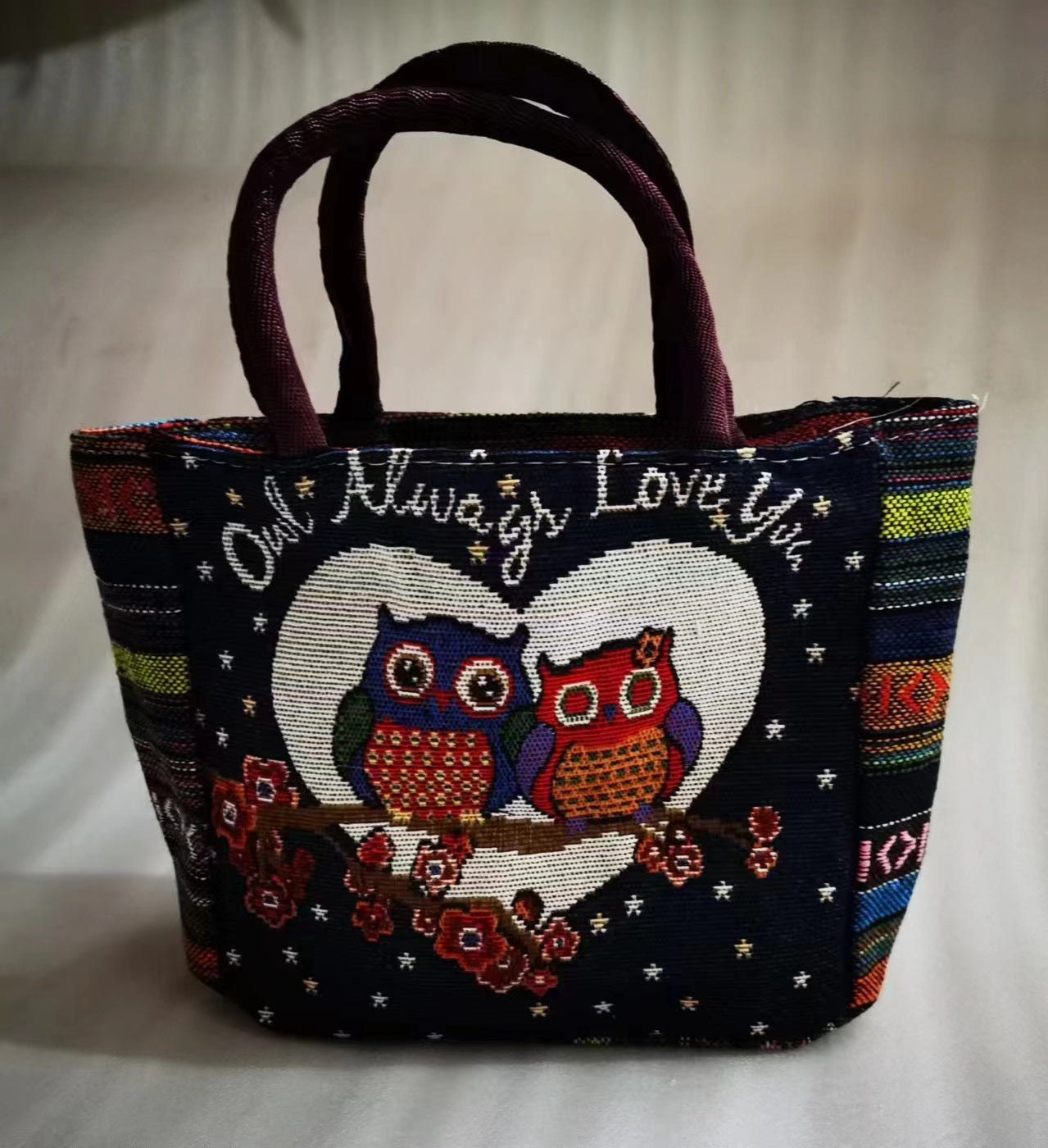 Large Capacity Double Sided Embroidery Elephant Shoulder Bags