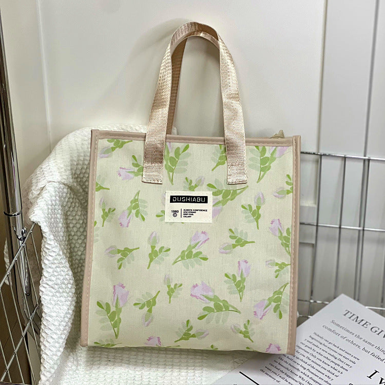 Floral Large Capacity Portable Wash Lunch Box Bags