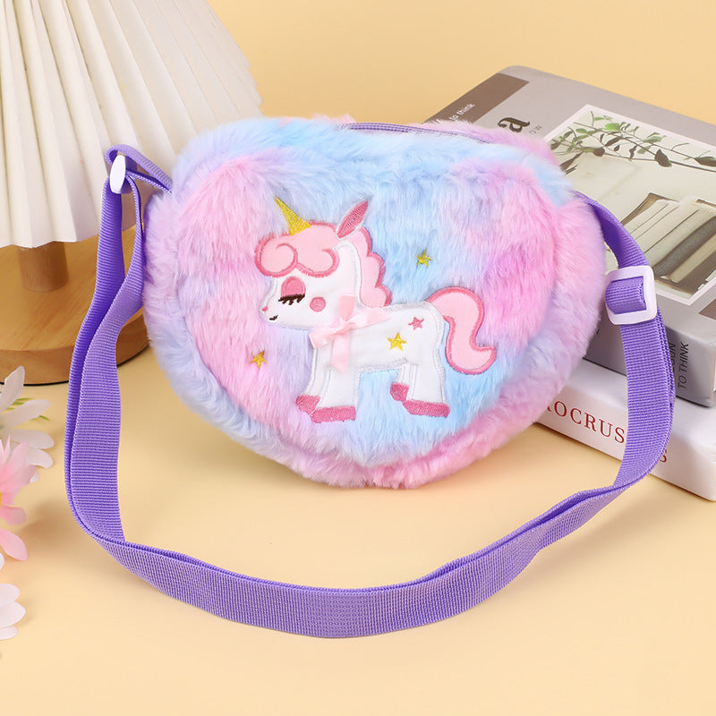 Korean Girly Cartoon Cute Plush Love Crossbody Bags