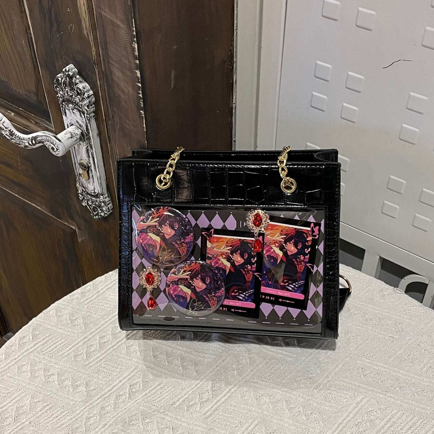 Women's Chain Portable Cartoon Two-dimensional Bar Crocodile Crossbody Bags