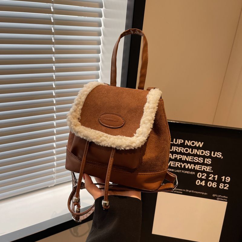 Classic Women's Design Retro Fashion Furry Backpacks