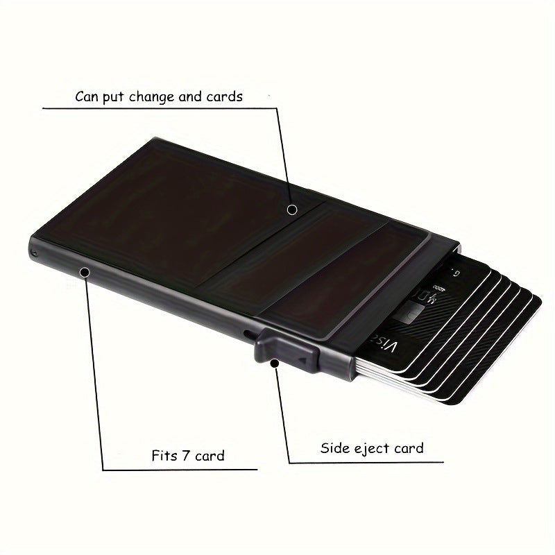 Double Bevel Back Sticker Swiping Aluminum Alloy Bank Card Holder