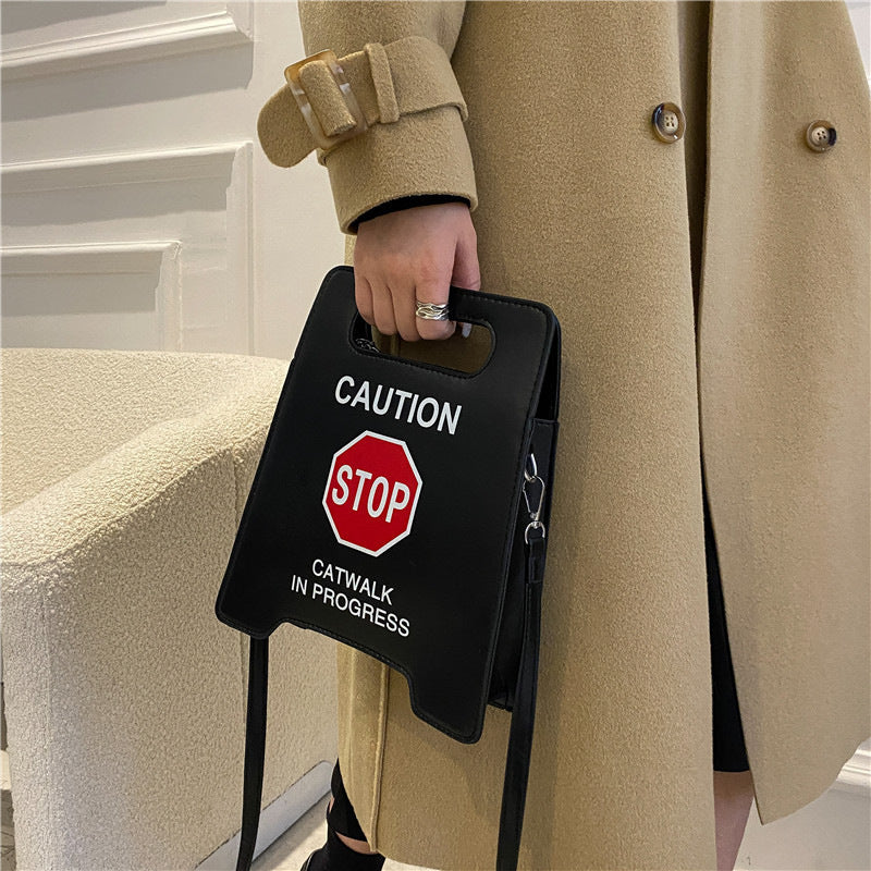 Fashion Creative Spoof Personality Stop Sign Bags