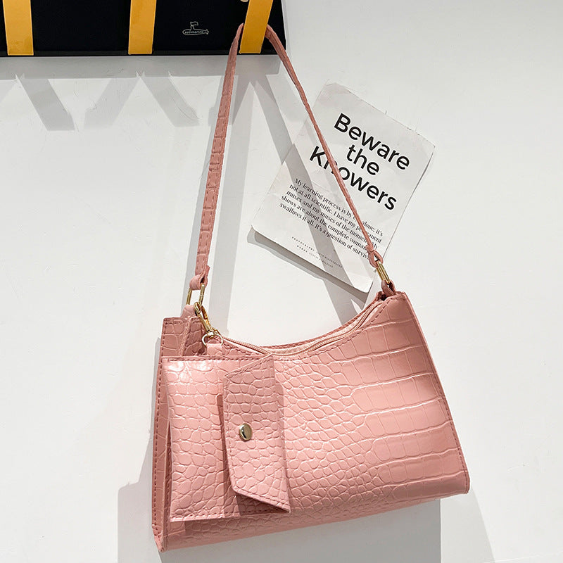 Women's New Crocodile Pattern Underarm Two-piece Shoulder Bags