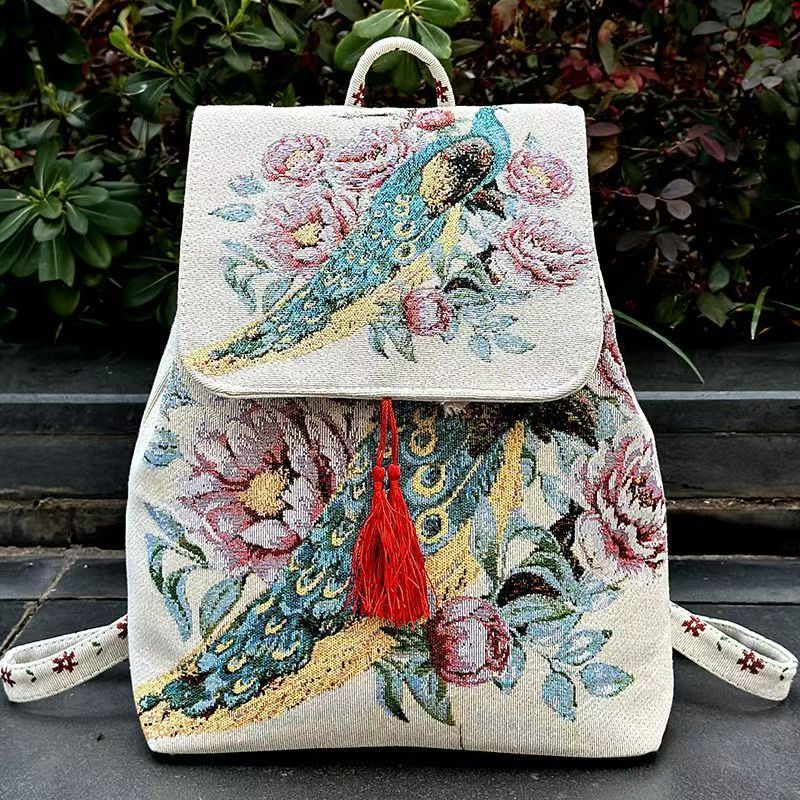 Women's Yunnan National Style Sofa Slipcover Leisure Backpacks