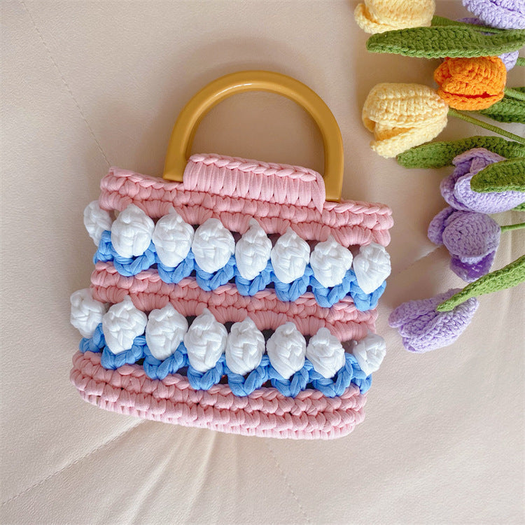 Tulip Hand-woven Strip Thread Material Gifts Handbags