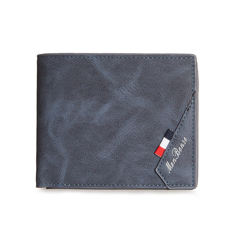 Men's Short Stitching Horizontal Large Capacity Frosted Men's Wallets