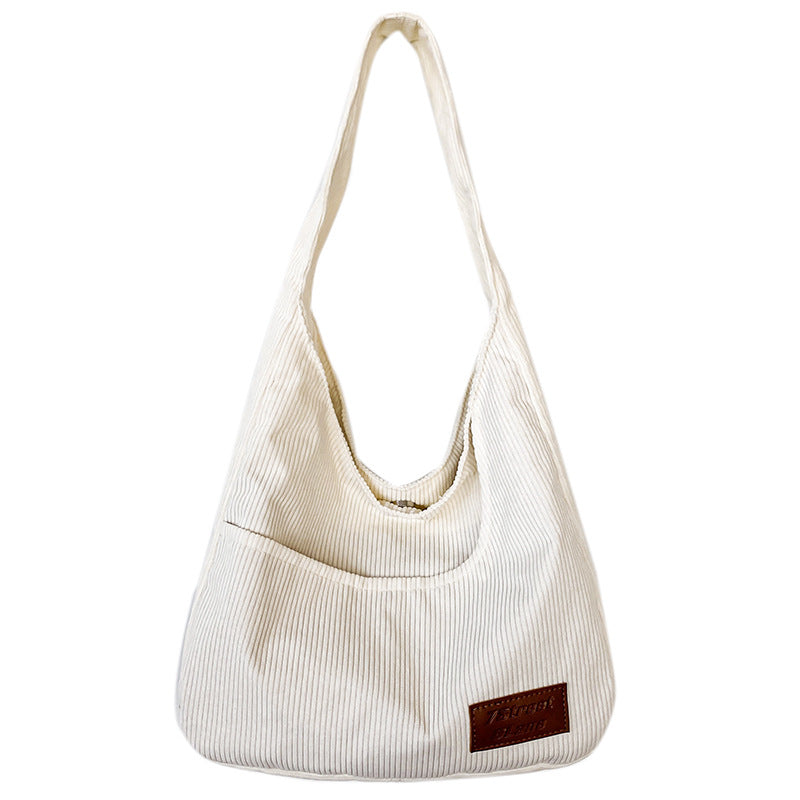 Women's Corduroy Cloth For College Large Capacity Shoulder Bags