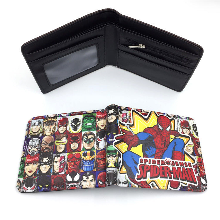 Men's Heros Short Black Spider Green Less Ladies Wallets