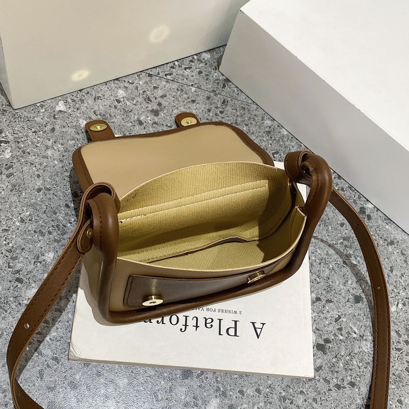 Contrast Color Minimalist Stylish Textured Retro Shoulder Bags