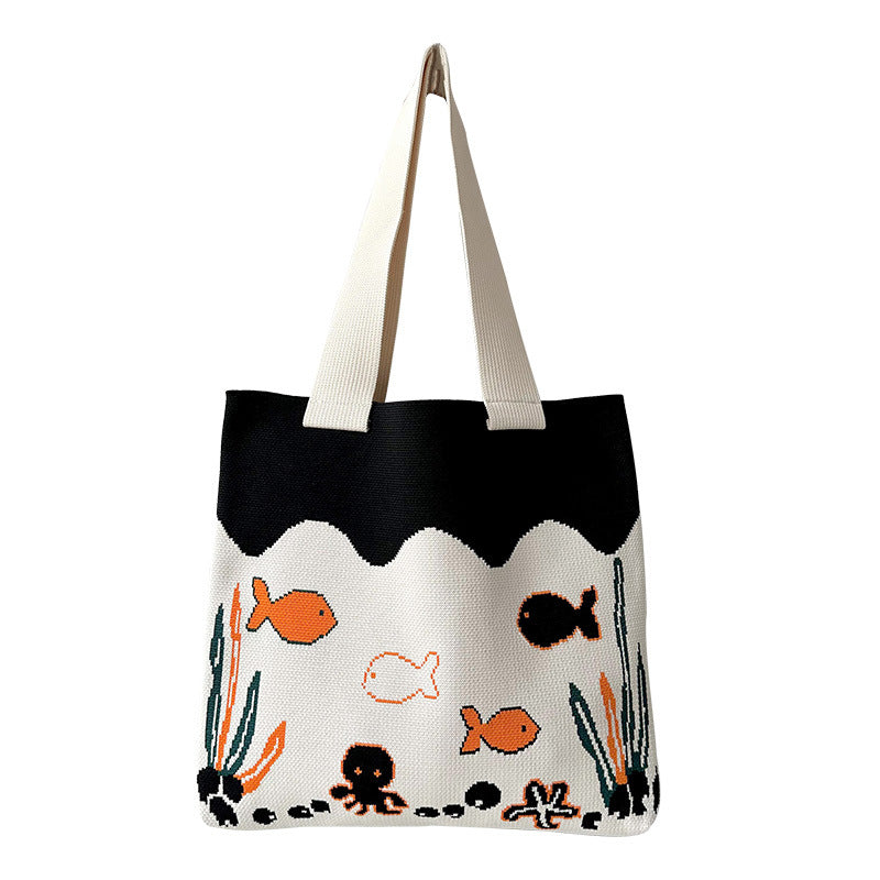 Women's Octopus Cartoon Versatile Large Capacity Good-looking Shoulder Bags