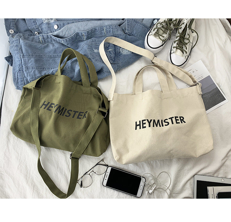 Neutral Canvas Street Large Capacity Leisure Shoulder Bags