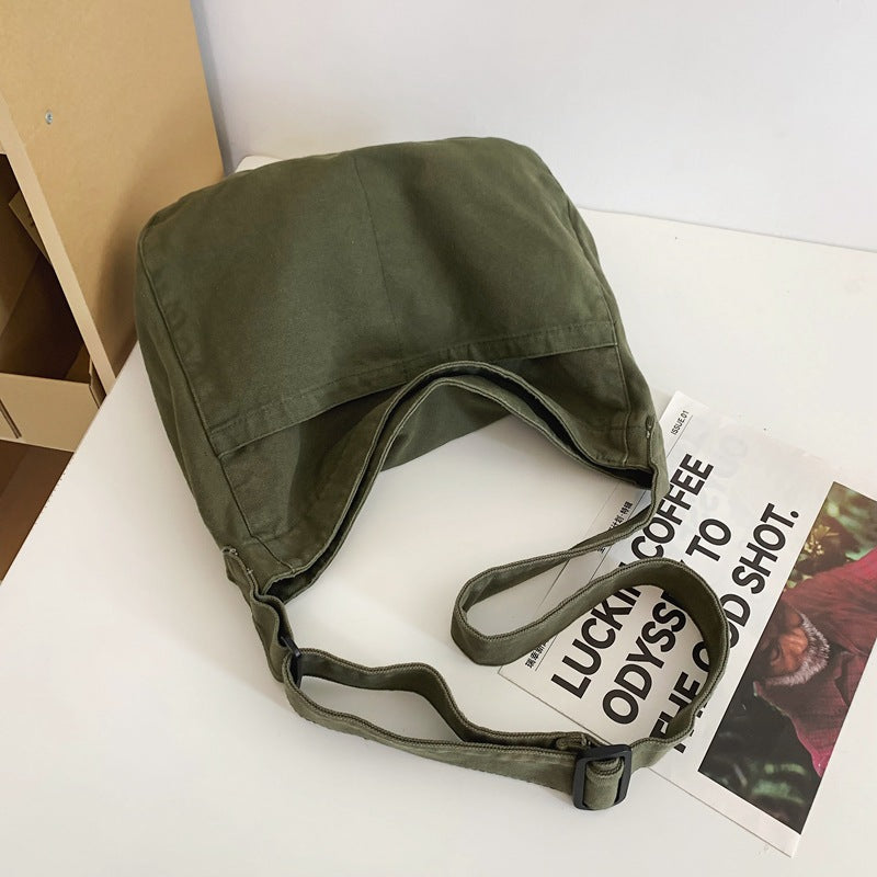 Women's Idle Style Artistic Simple Canvas For Crossbody Bags