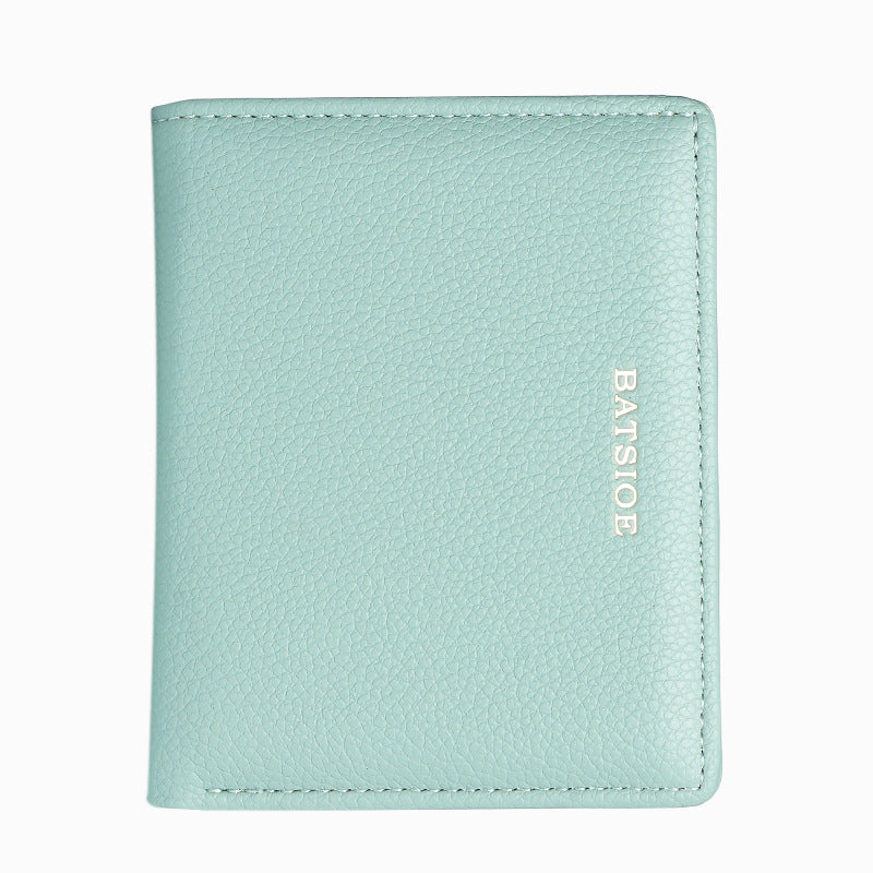 Women's Solid Color Texture Short Simple For Ladies Wallets