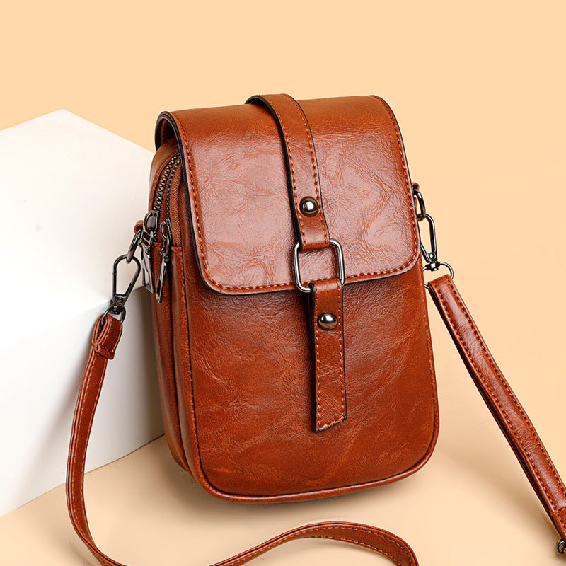 Women's Soft Leather Textured Simple Fashion Trendy And Small Square Bags