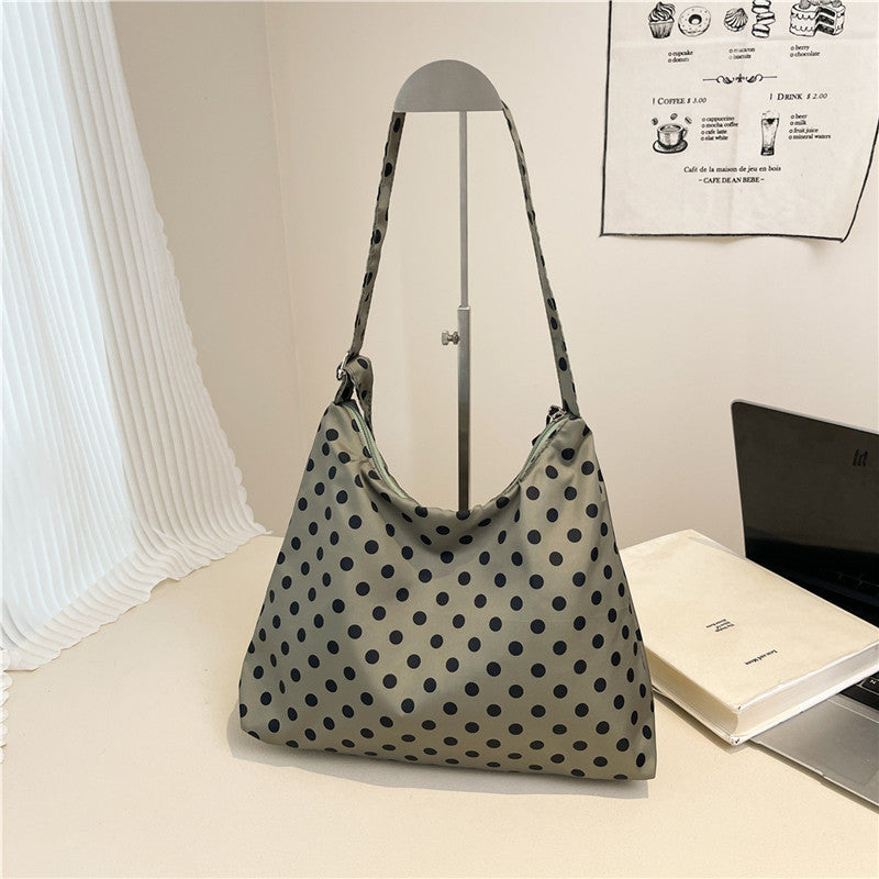 Shivering Dots Trendy Autumn Nylon Cloth Western Style Large Capacity Women's Shoulder Bag