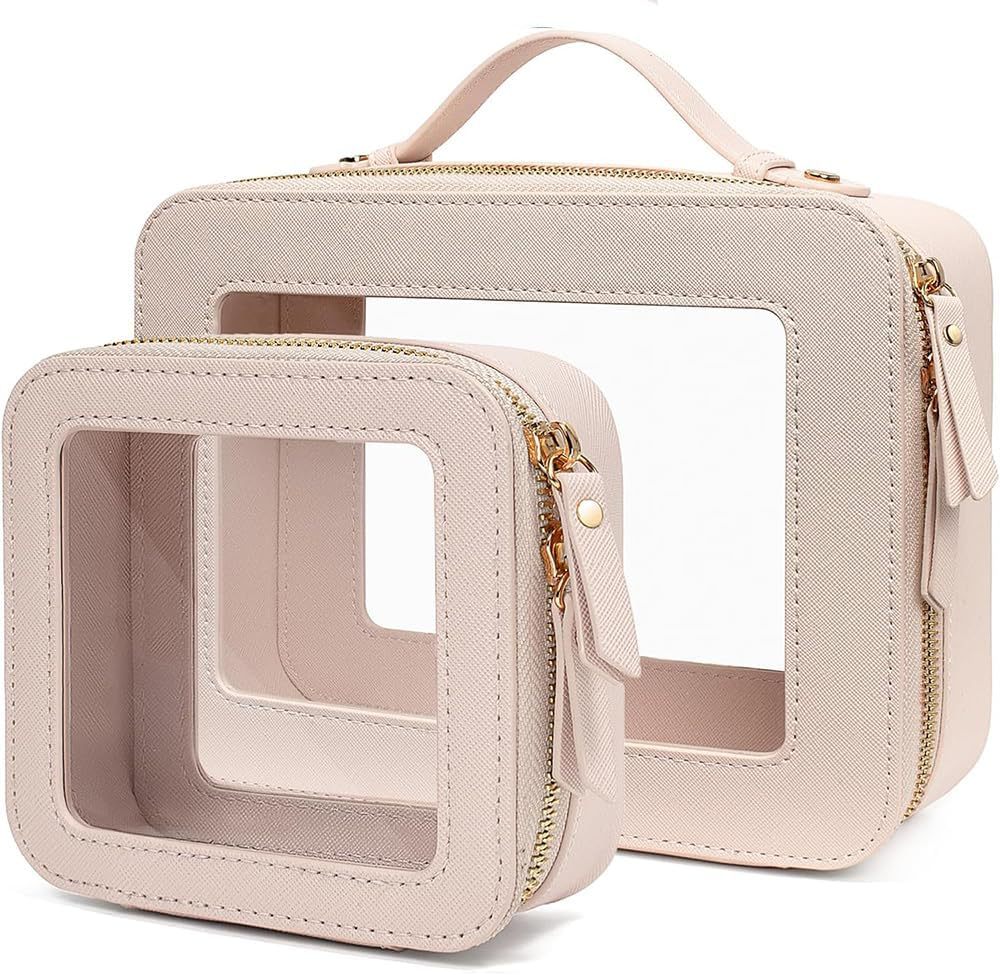 Two-piece Set With Visual Window Size Essential Storage Makeup Bag