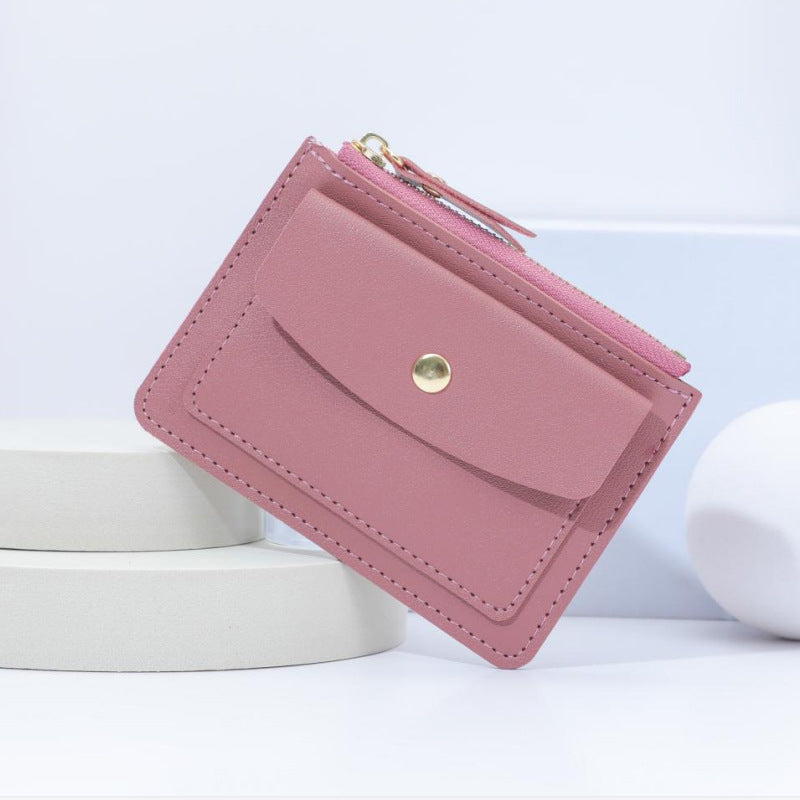 Classic Multifunctional Zipper Multiple Slots Leather Card Holder