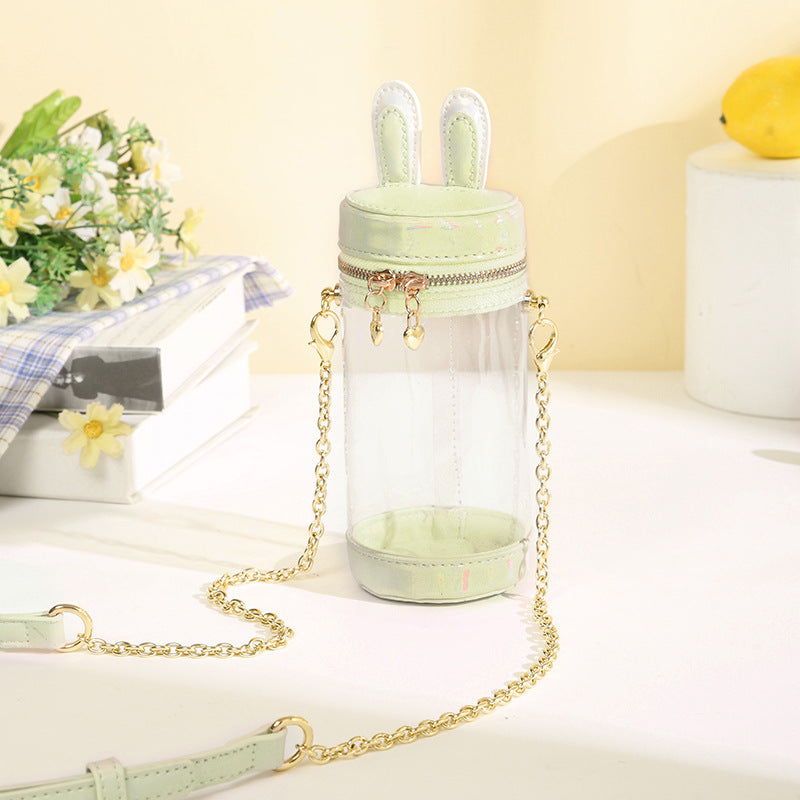 Cotton Doll Transparent Cartoon Rabbit Ear Shoulder Bags
