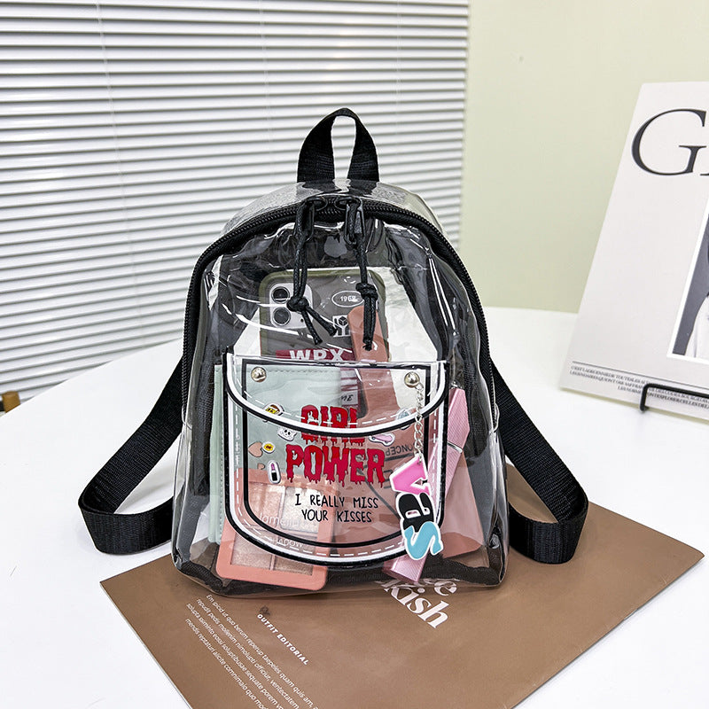Women's Plastic Cloth Candy Color Waterproof College Entrance Examination Backpacks