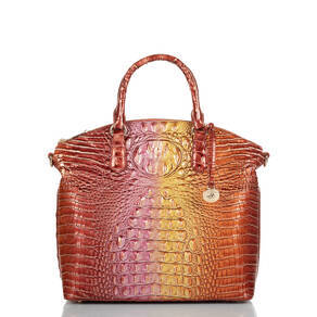 Women's Portable Retro Crocodile Pattern Brahmin Crossbody Bags