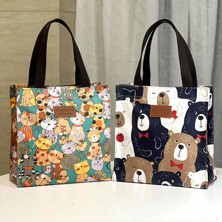 Style Waterproof Fashion Cartoon Mummy Lunch Box Handbags