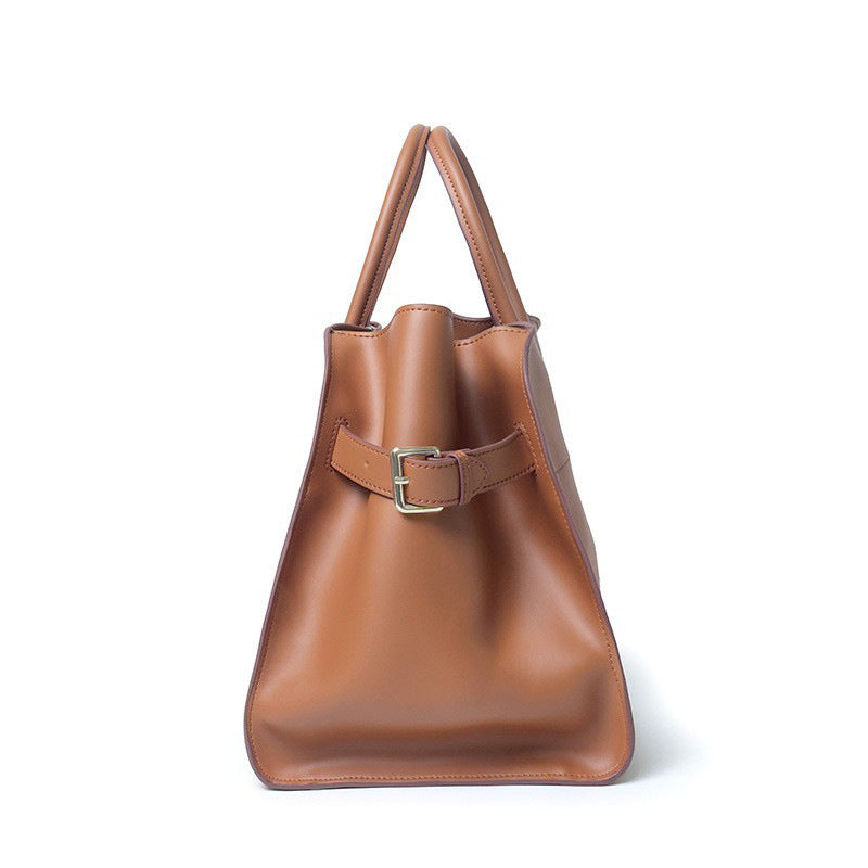 Women's Retro Large Capacity Totes Genuine Leather Commute Handbags