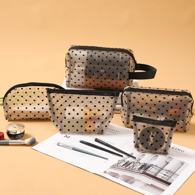 Love Heart Toiletry Storage Portable Large Cosmetic Bags