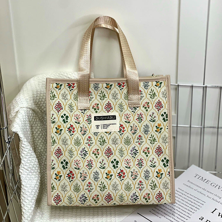 Floral Large Capacity Portable Wash Lunch Box Bags