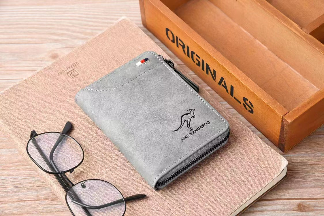 Men's Short Zipper Multiple Slots Swiping Multifunctional Men's Wallets
