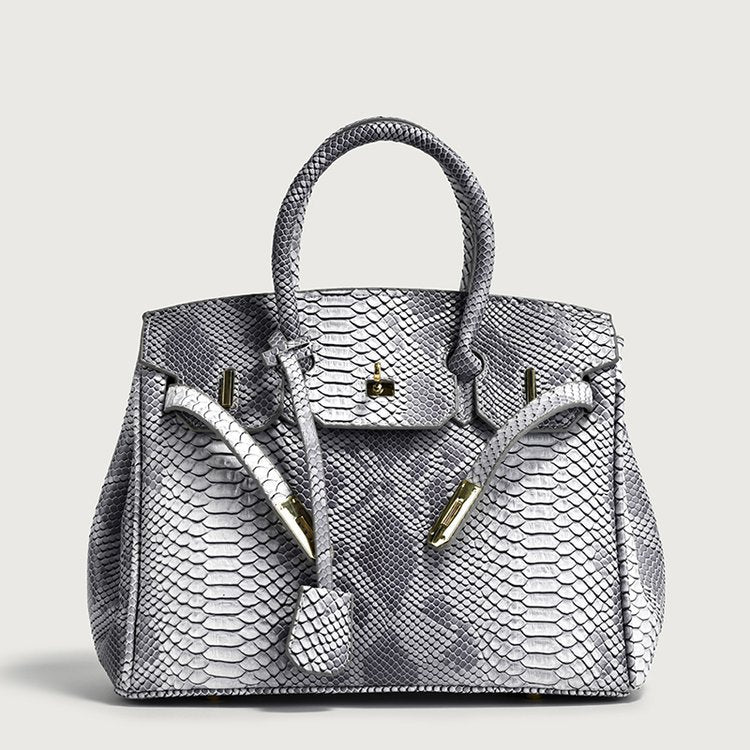 Women's Snakeskin Pattern Trendy Large Capacity Versatile Shoulder Bags