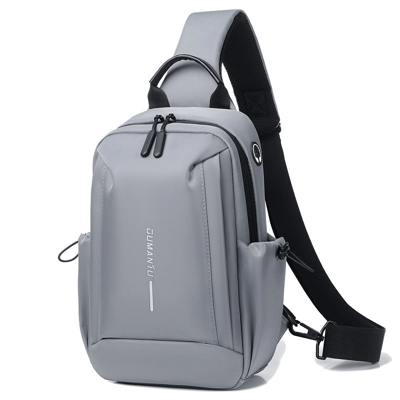 Men's Commuter Gift With Earphone Hole Printable Men's Chest Bags