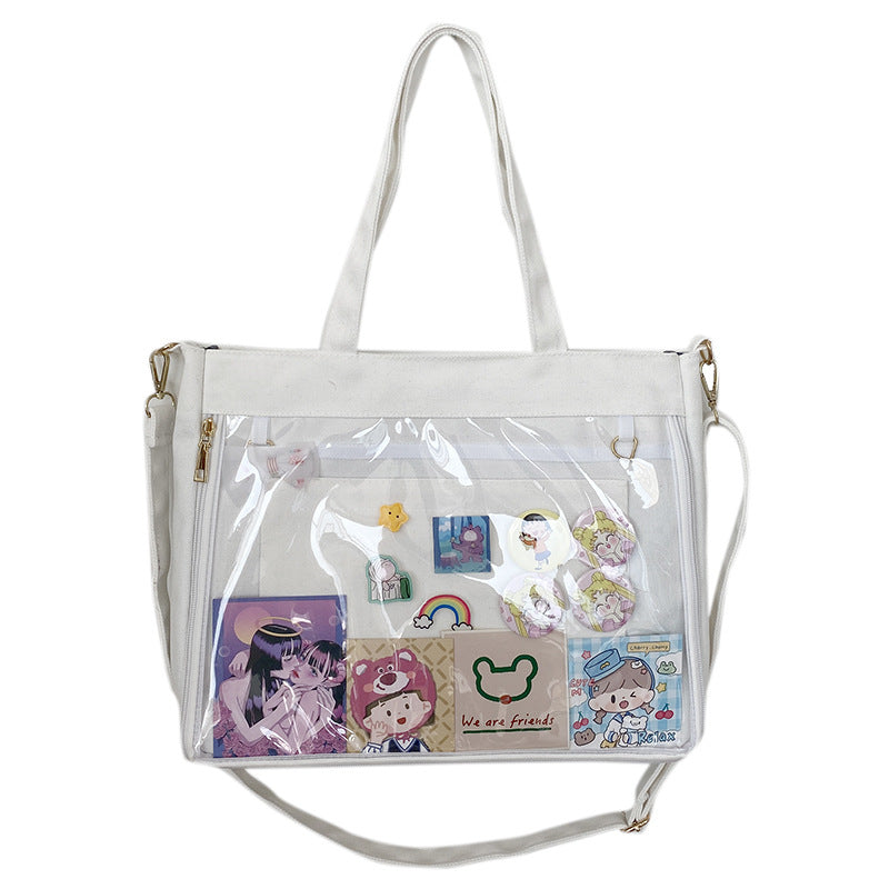 Cartoon Transparent Large Capacity College Style Backpacks