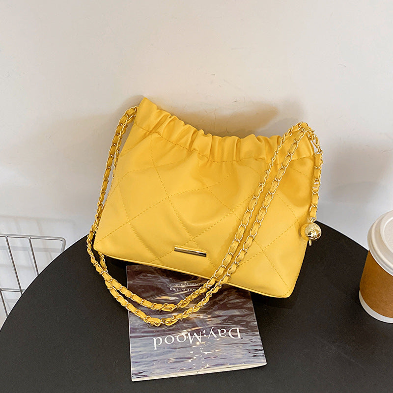 Women's Popular Summer Fashion Rhombus Commuter Solid Shoulder Bags