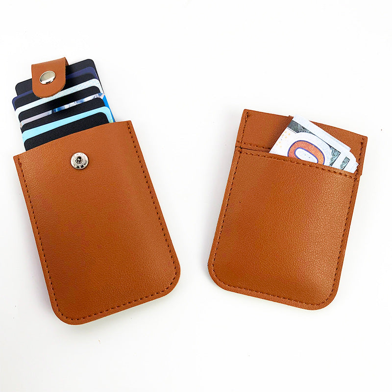 Women's Layered Pull-out Multiple Slots Portable Leather Card Holder
