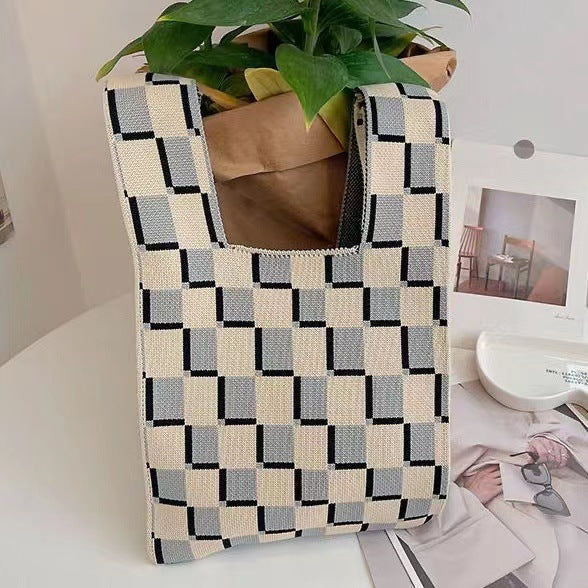 Women's Boat Festival Panda Knitted Wrist Handbags