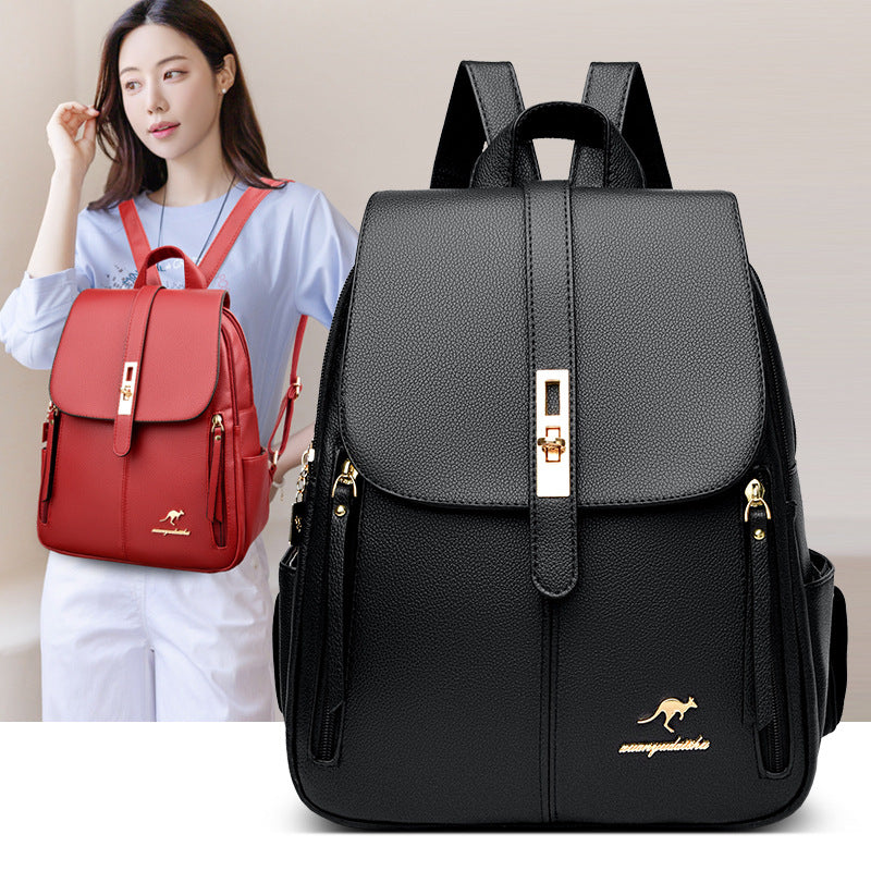 Women's Simple Fashionable Versatile Large Capacity Soft Backpacks