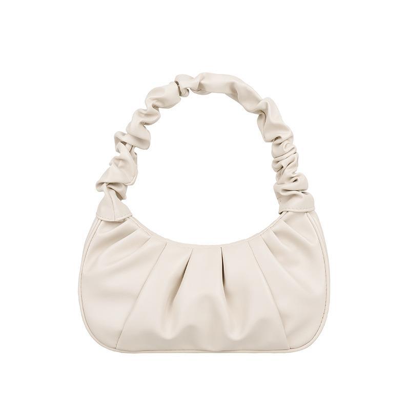 Women's Underarm Pleated Cloud Baguette Textured Shoulder Bags