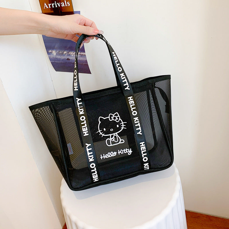 Image Mesh Transparent Cutout Wash Portable Handbags