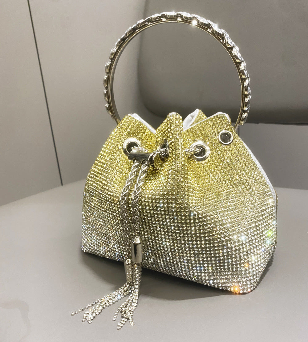 Women's Beautiful Rhinestone Round Chain Diamond Shoulder Bags
