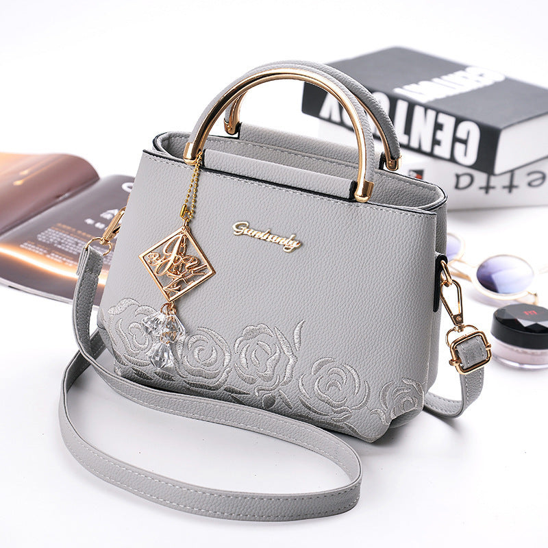 Women's Fashion Embroidery Portable Trendy Mom Shoulder Bags