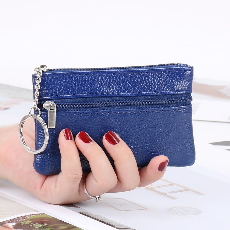 Authentic Leather Tactile Feel Female Mini Short Coin Purses