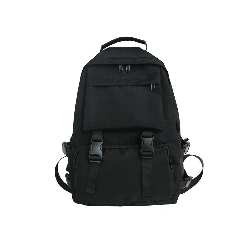 Women's & Men's & Large Capacity Black Lightweight Korean Backpacks