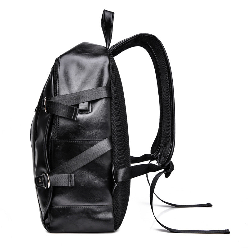 Men's Soft Leather Business Male Leisure Distribution Backpacks