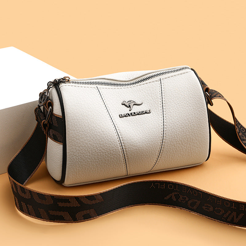 Female Leather Pillow Fashion Simple Wide Crossbody Bags