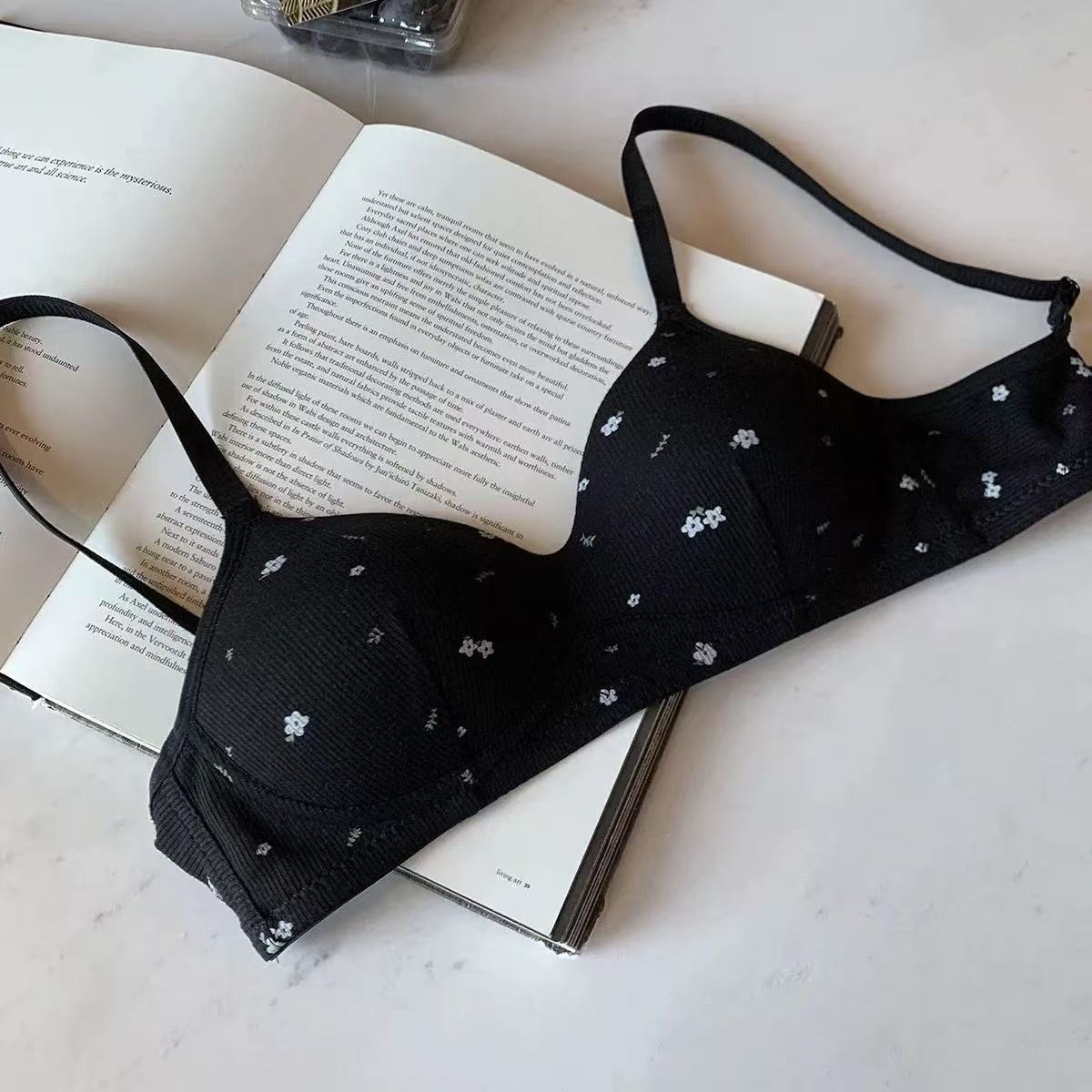 Women's Floral Korean Thread Underwear Upper Support Breathable Everyday Bras