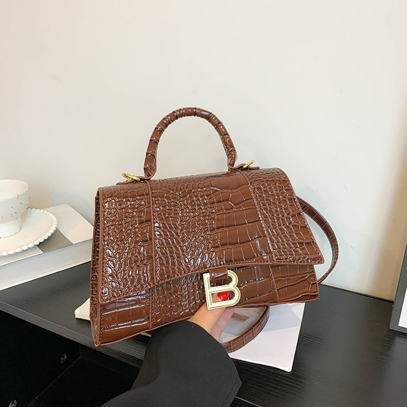 Women's Hourglass Fashion Crocodile Pattern Portable Crossbody Bags